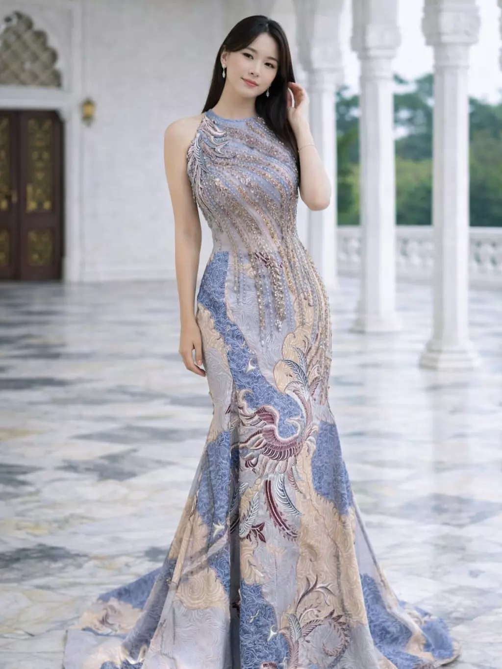 Dress Biru Pastel